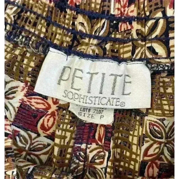 Petite Sophisticate Skirt Set Women’s Sm Brown Red Floral 2-Pc Vtg Fall Fashion - Picture 15 of 16